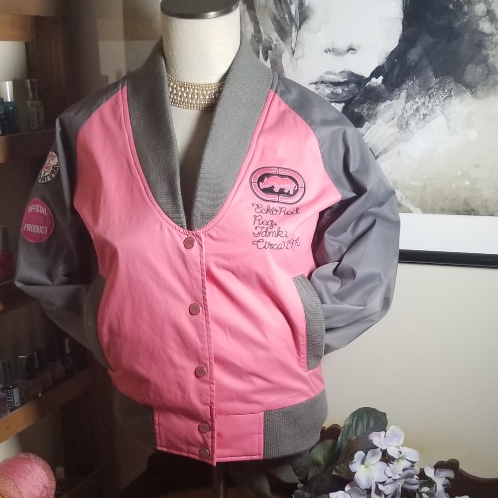 Eckored satin bomber jacket